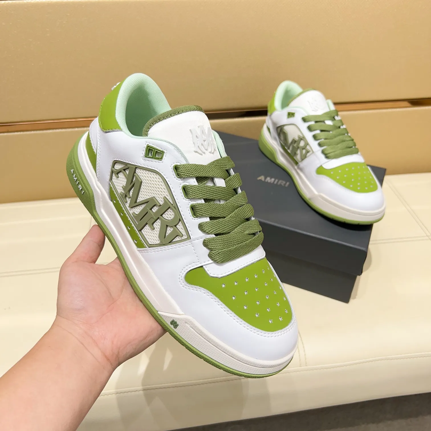 Men's men's shoes 💰500 [New style] 🌲🌲 Amiri - New Amiri trendy shoes, low-top casual sports shoes, the same style as celebrities, made of selected cowhide stitching, original outsole, comfortable on the feet, high-end workmanship, welcome to buy Size: 39-45 (customized for 46)